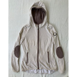 Noel Asmar Cream and Brown Equestrian Hooded Zip Up Riding Jacket Size XS